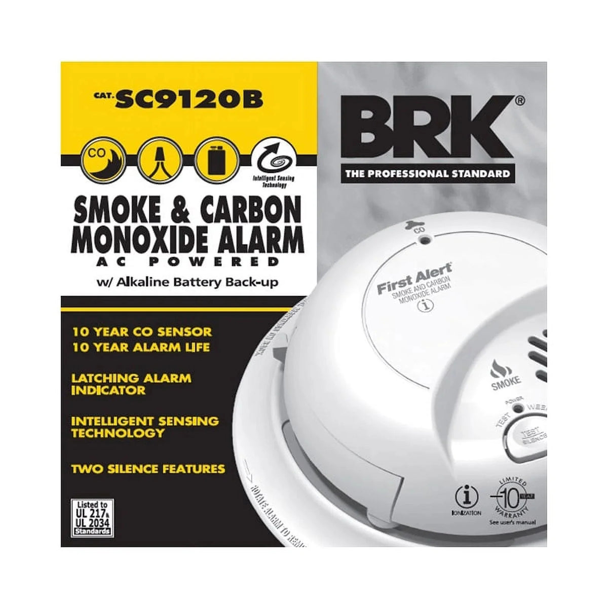 BRK Hardwired Smoke And Carbon Monoxide Detector 2 Pack With 9-Volt Battery Backup - 2X-SC9120B