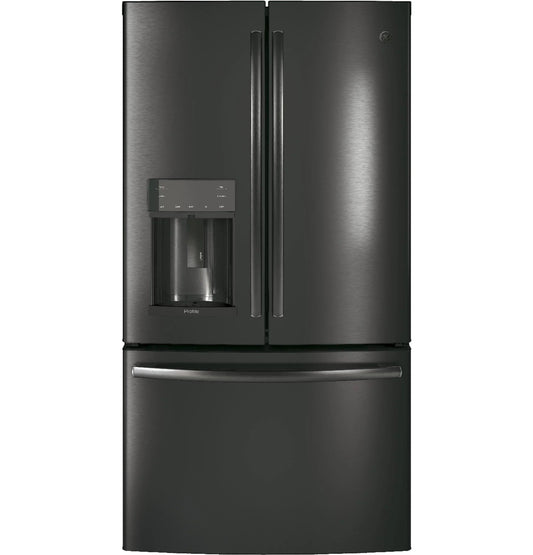 GE Appliances 36 Inch French Door Refrigerator, Black Stainless Steel - PFE28KBLTS