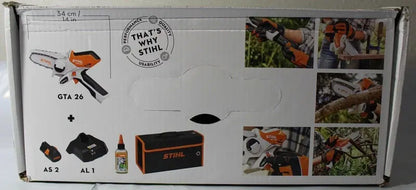 STIHL Cordless Chainsaw With 4 in Bar, Battery, Charger And Carrying Case - GTA 26