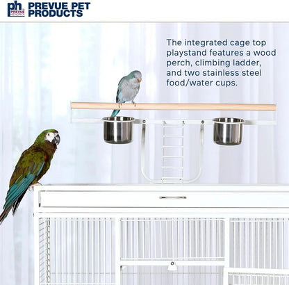 Prevue Pet Products Wrought Iron Select Bird Cage, Chalk White, 36-Inch x 24-Inch x 66-Inch - 3154C