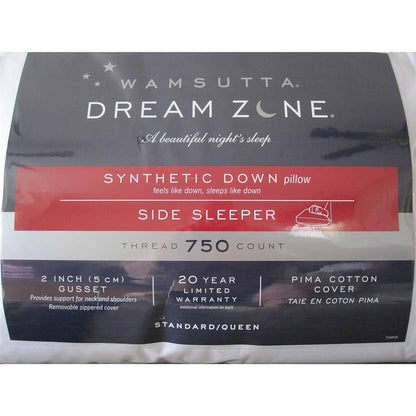 Wamsutta Dream Zone Synthetic Down Side Sleeper Pillow, Standard/Queen, White