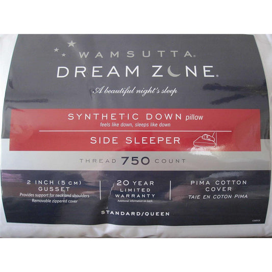 Wamsutta Dream Zone Synthetic Down Side Sleeper Pillow, Standard/Queen, White