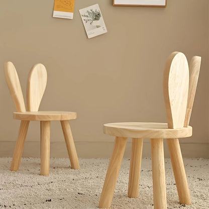 Ecoboom Wooden Rabbit Ears Stools, 2pcs - Rubber Wood