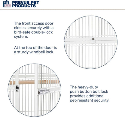 Prevue Pet Products Wrought Iron Select Bird Cage, Chalk White, 36-Inch x 24-Inch x 66-Inch - 3154C