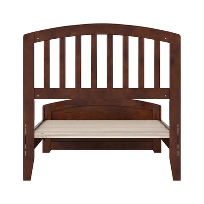 AFI Quincy Twin Solid Wood Low Profile Platform Bed With Matching Footboard, Walnut