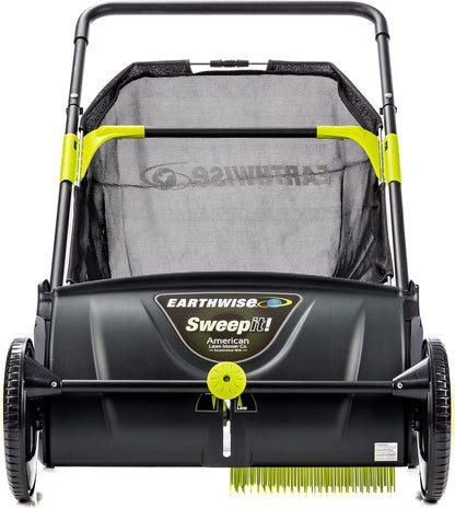 21-Inch Leaf And Grass Push Lawn Sweeper - Black