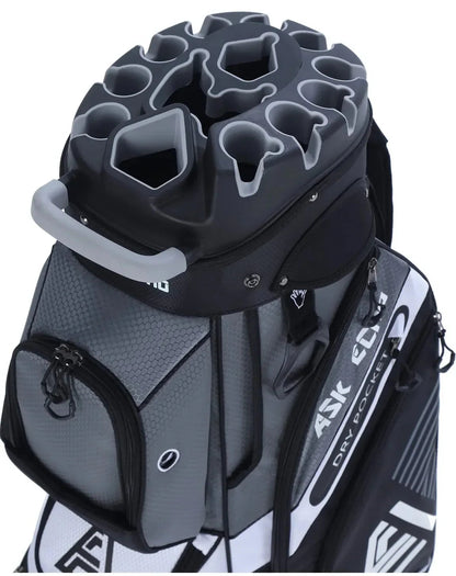 ASK ECHO Golf Cart Bag, 14-Compartment, Gray, Nylon - T-Lock