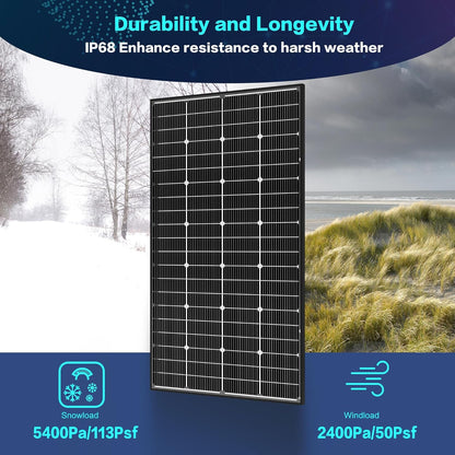 JJN Bifacial Solar Panels, 2 Pcs 200W, 12V, 16BB N-Type - 400W