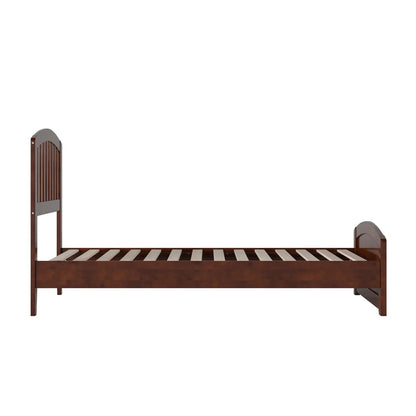 AFI Quincy Twin Solid Wood Low Profile Platform Bed With Matching Footboard, Walnut