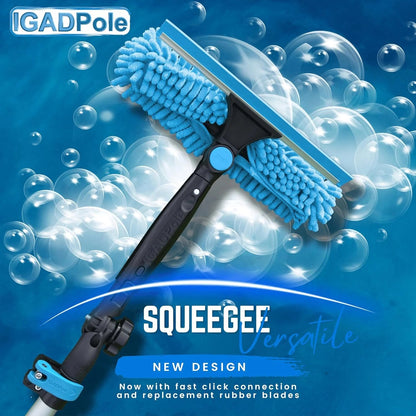 24-Foot Pole-Type Cleaning Kit, 5 To 24 Feet (7 Meters), Water-Driven Brush, 10-Inch Scraper And Soap Box