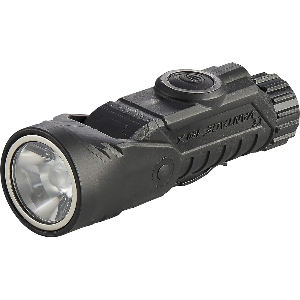 Streamlight Vantage 180 X Helmet-Mounted Right-Angle Firefighter Flashlight With Helmet Bracket, Black - 88903