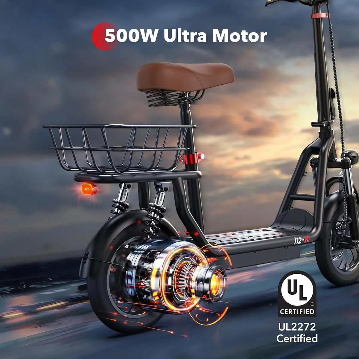 iScooter Electric Scooter With Seat, 500W, 21 Miles, 15.6 mph - i12