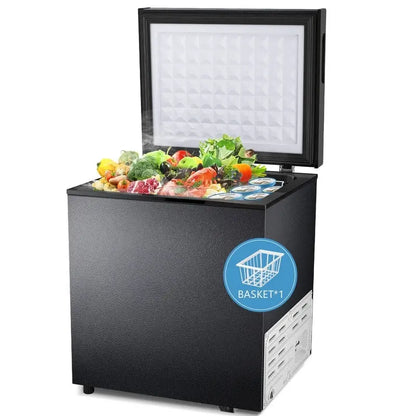 Compact Freestanding Chest Freezer, 1.8 Cu. Ft., Bottom Drain, 7-Tier Thermostat Control