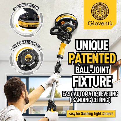 Giovent Electric Drywall Sander With Vacuum For Popcorn Ceiling