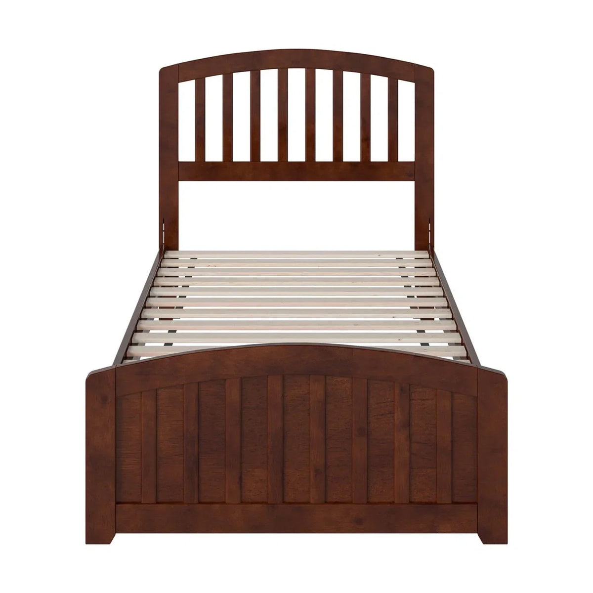 AFI Quincy Twin Solid Wood Low Profile Platform Bed With Matching Footboard, Walnut