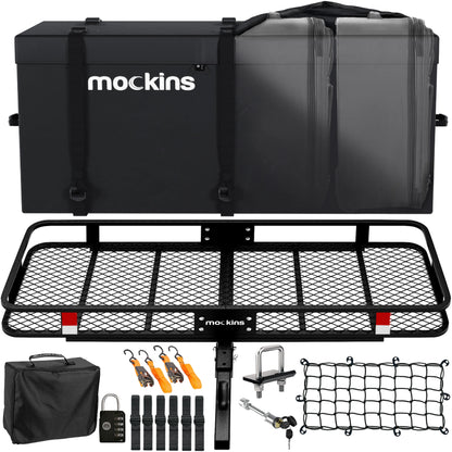Mockins XL Trailer Hitch Cargo Carrier - 500 lbs, 60x24x6 in, 25 Cu. Ft. Bag