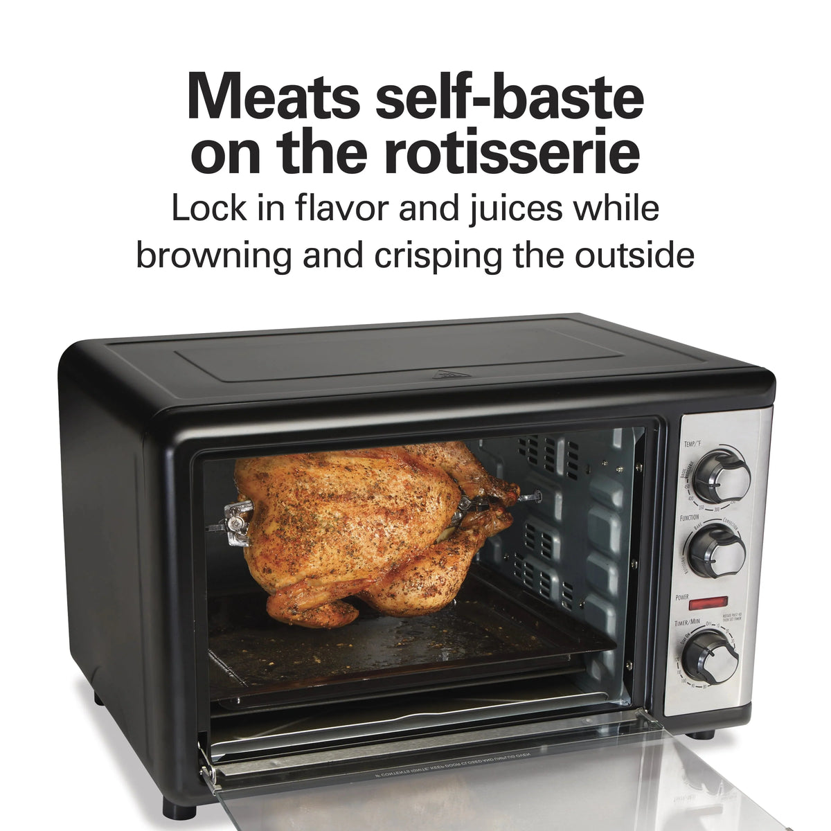 Hamilton Beach Countertop Convection Oven With Rotisserie, 1500 Watts, Stainless Steel - 31108
