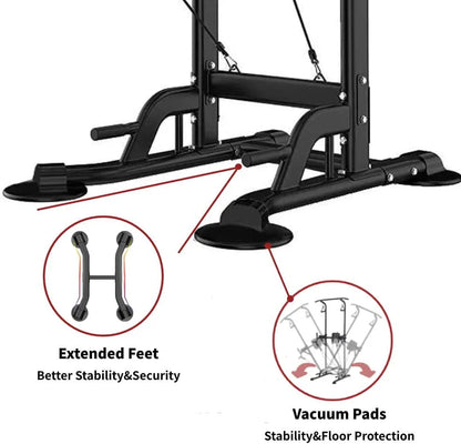 Tappio Power Tower Dip Bar Station Pull Up Bar Stand With Backrest, 400lb Capacity
