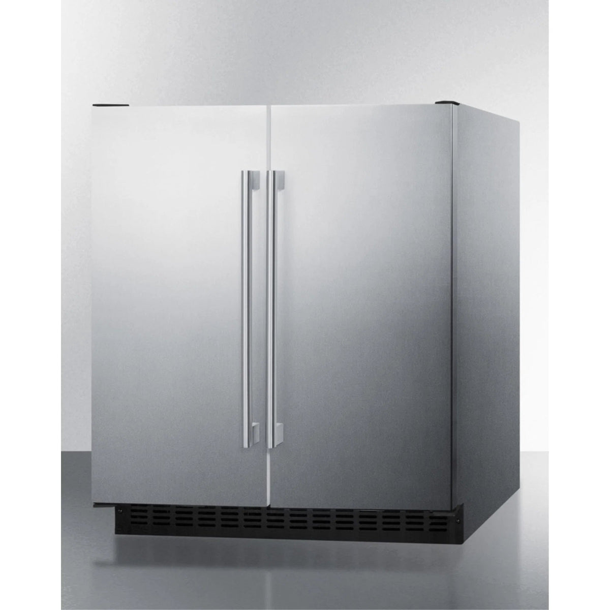 30" Wide Undercounter Frost-Free Side-by-Side Refrigerator-Freezer, Stainless Steel With Locks And Digital Controls