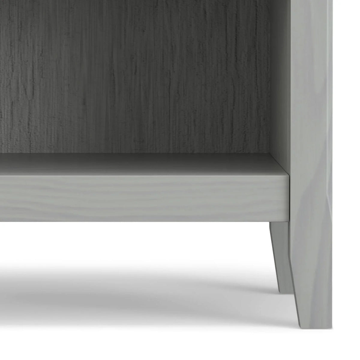 Solid Wood Nightstand With 2 Drawers And Open Shelf, 16 in D x 24 in W x 26 in H