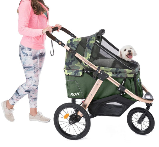 HPZ-PR America Pet Rover Run Jogging Pet Stroller, 50 lbs, Camo Green - B08R9KCWW1