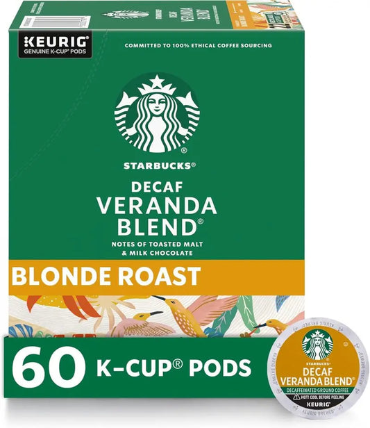 Starbucks Decaf Veranda Blend Blonde Roast K-Cup Coffee Pods, 100% Arabica, 60 Pods