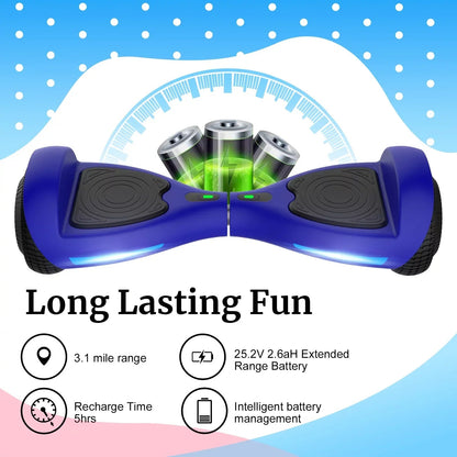 GOTRAX Hoverboard, 200W Motor, 6.5 inch LED Wheels, Blue - FX3