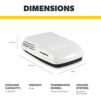 Dometic Penguin II Rooftop Air Conditioner, 11000 BTU, White - PENGUIN AC PW 410A