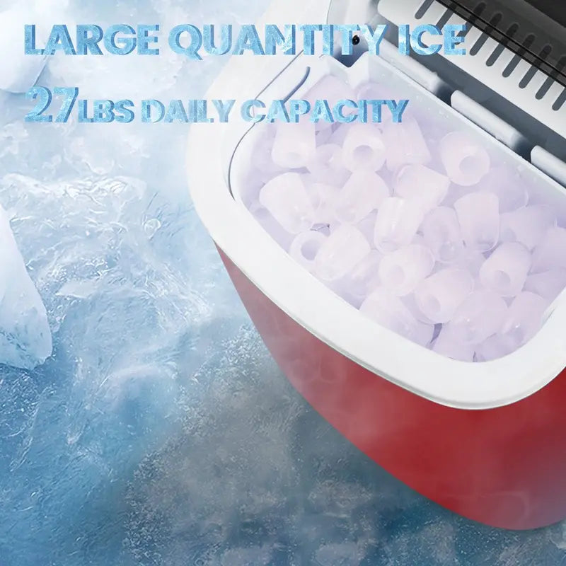 KISSAIR Portable Countertop Ice Maker, 26 Lbs/24 H, 9 Ice Cubes - HZB-12/H