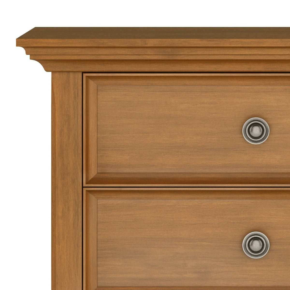Solid Wood Nightstand With 2 Drawers And Open Shelf, 16 in D x 24 in W x 26 in H