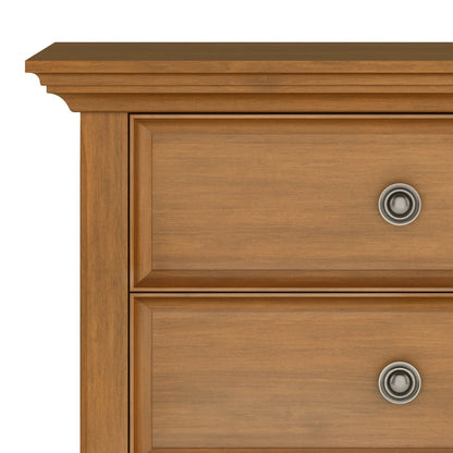 Solid Wood Nightstand With 2 Drawers And Open Shelf, 16 in D x 24 in W x 26 in H
