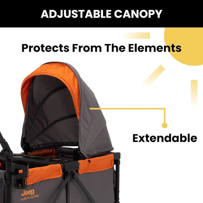 Jeep Sport All-Terrain Stroller Wagon With Canopy And Parent Organizer