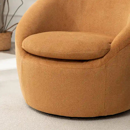 Boucle Swivel Barrel Accent Chair With 360 Degree Rotation