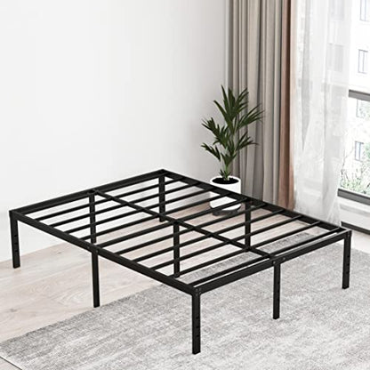 EMODA Queen 18 Inch Heavy Duty Metal Platform Bed Frame - No Box Spring Needed