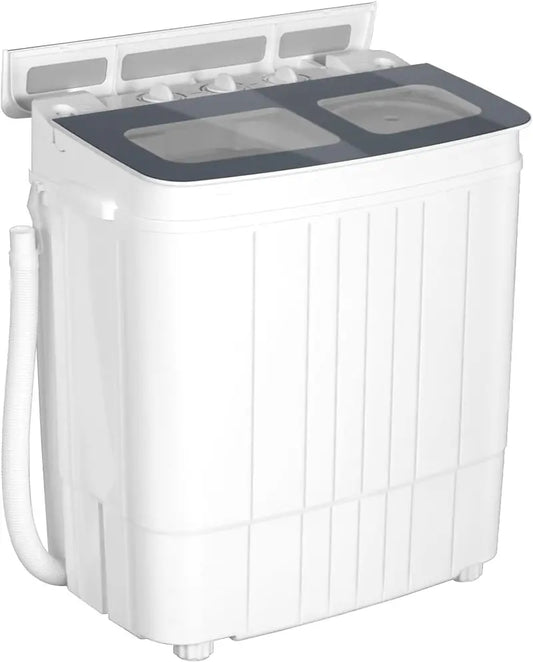 Portable Twin Tub Washing Machine With Spin Dryer, 14.5 lbs, Gray/Blue
