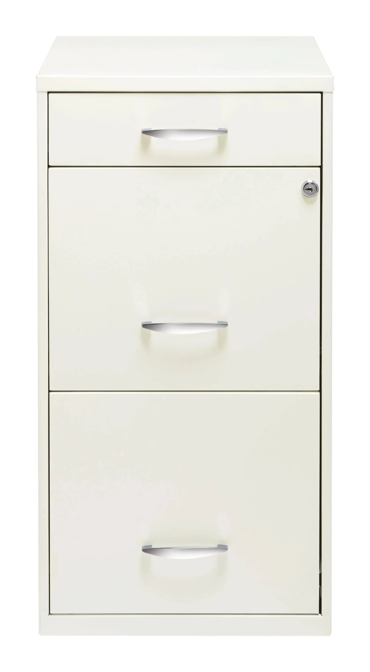 Space Solutions 3 Drawer Letter Width Vertical File Cabinet With Pencil Drawer, White
