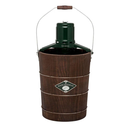 6-Quart Electric Ice Cream Maker With White Pine Bucket, Green And Brown