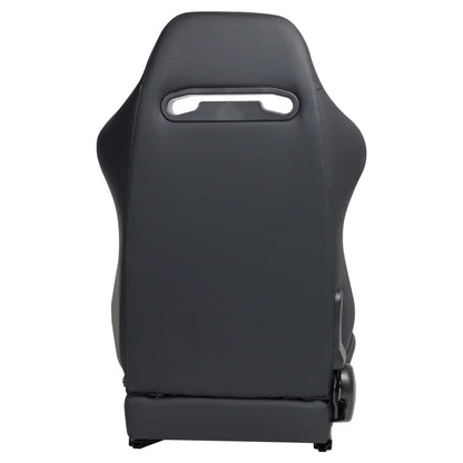 Racing Seats, PVC With Suede Material, Double Slider Design, Black - 2 Pieces