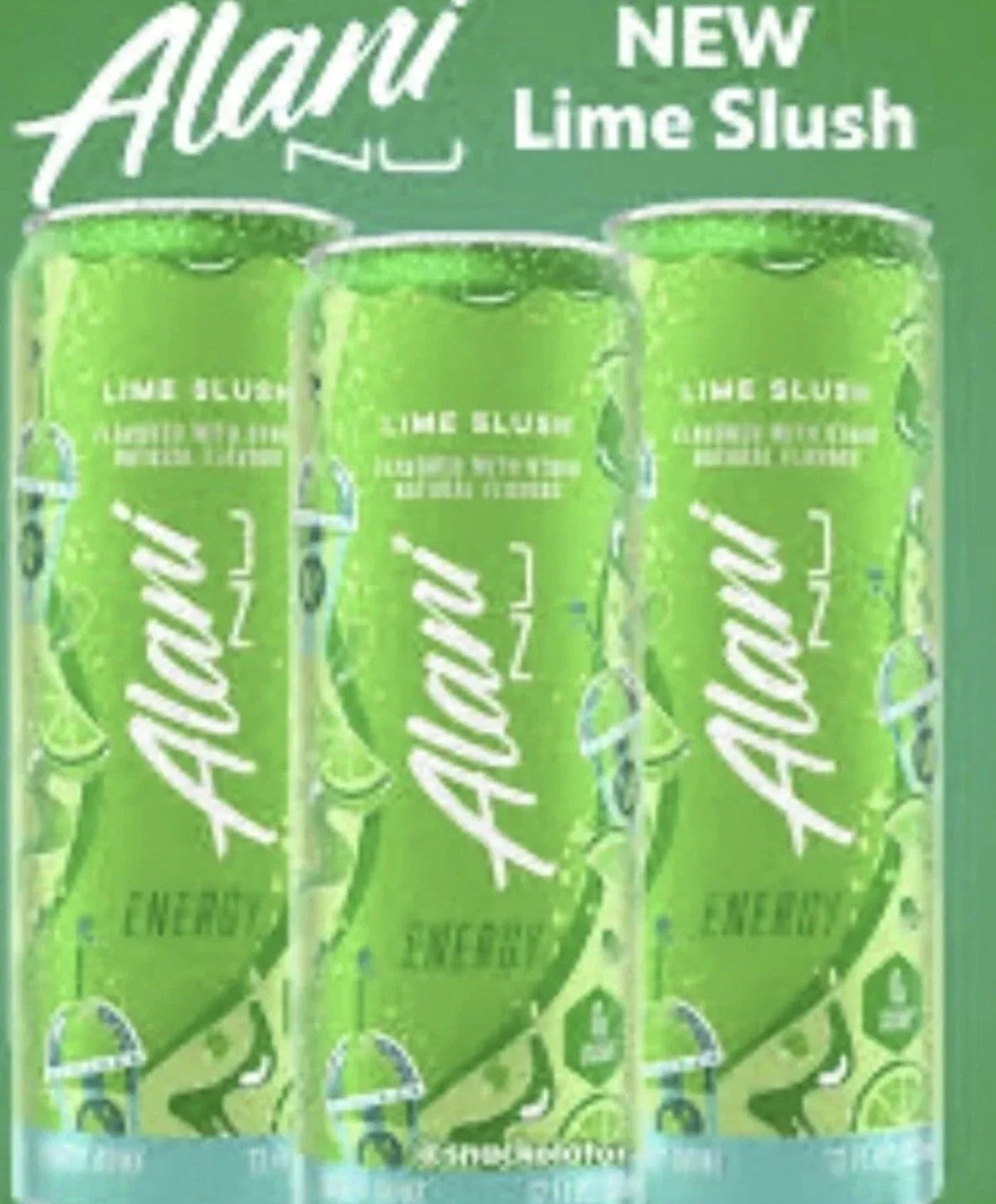 Energy Drink, Lime Slush Flavor, 12 Pack 12fl oz Cans, Sugar Free, Low Calories, 200mg Caffeine