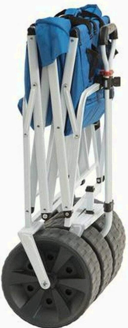 Mac Sports Heavy Duty Collapsible All Terrain Utility Beach Wagon Cart Blue/Black