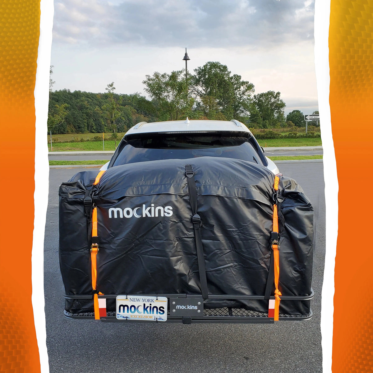 Mockins XL Trailer Hitch Cargo Carrier - 500 lbs, 60x24x6 in, 25 Cu. Ft. Bag