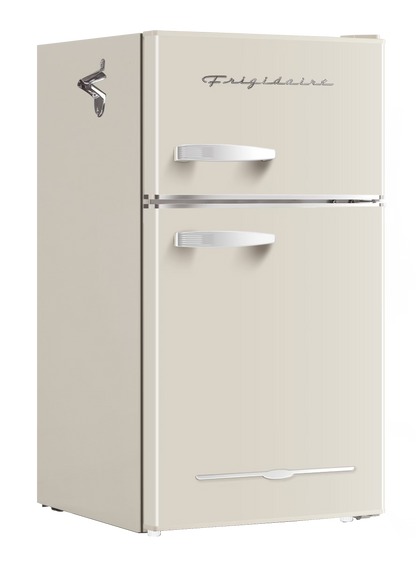 Frigidaire 3.1 Cu. Ft. 2-Door Retro Compact Refrigerator With Built-In Side Bottle Opener - Cream