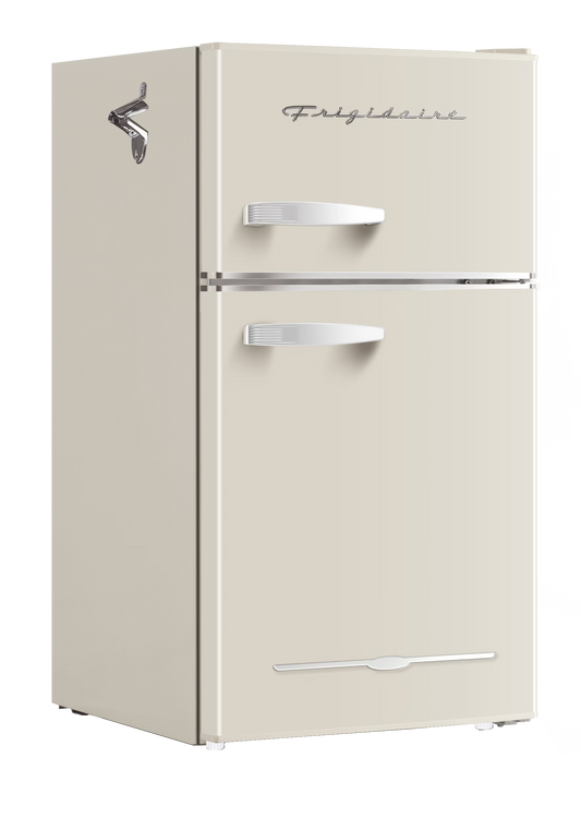 Frigidaire 3.1 Cu. Ft. 2-Door Retro Compact Refrigerator With Built-In Side Bottle Opener - Cream