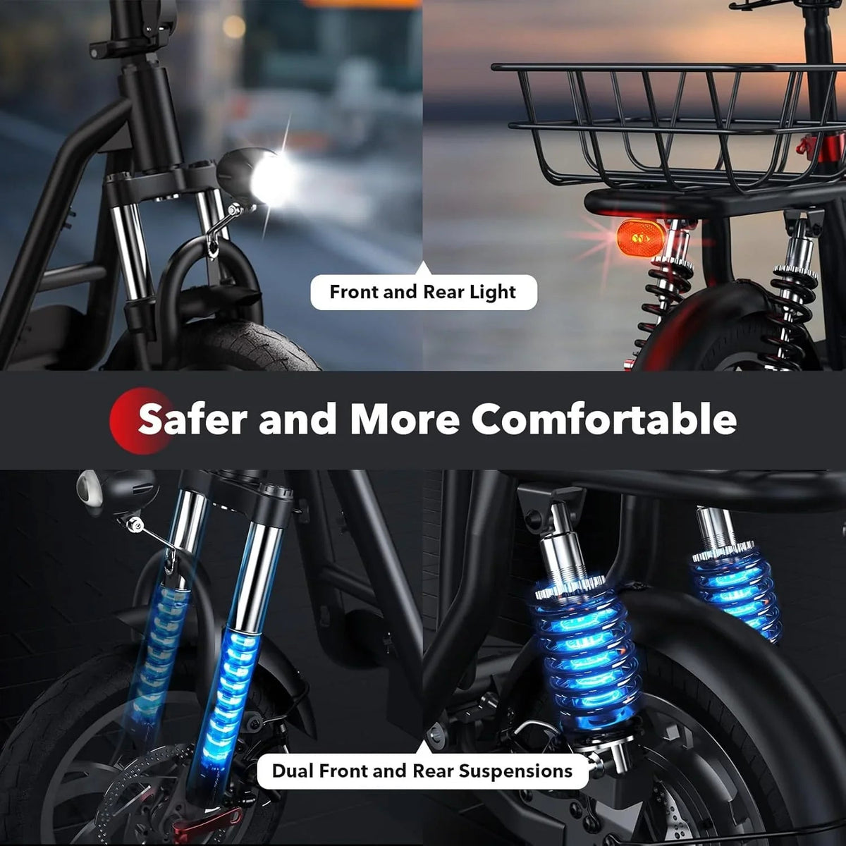 iScooter Electric Scooter With Seat, 500W, 21 Miles, 15.6 mph - i12