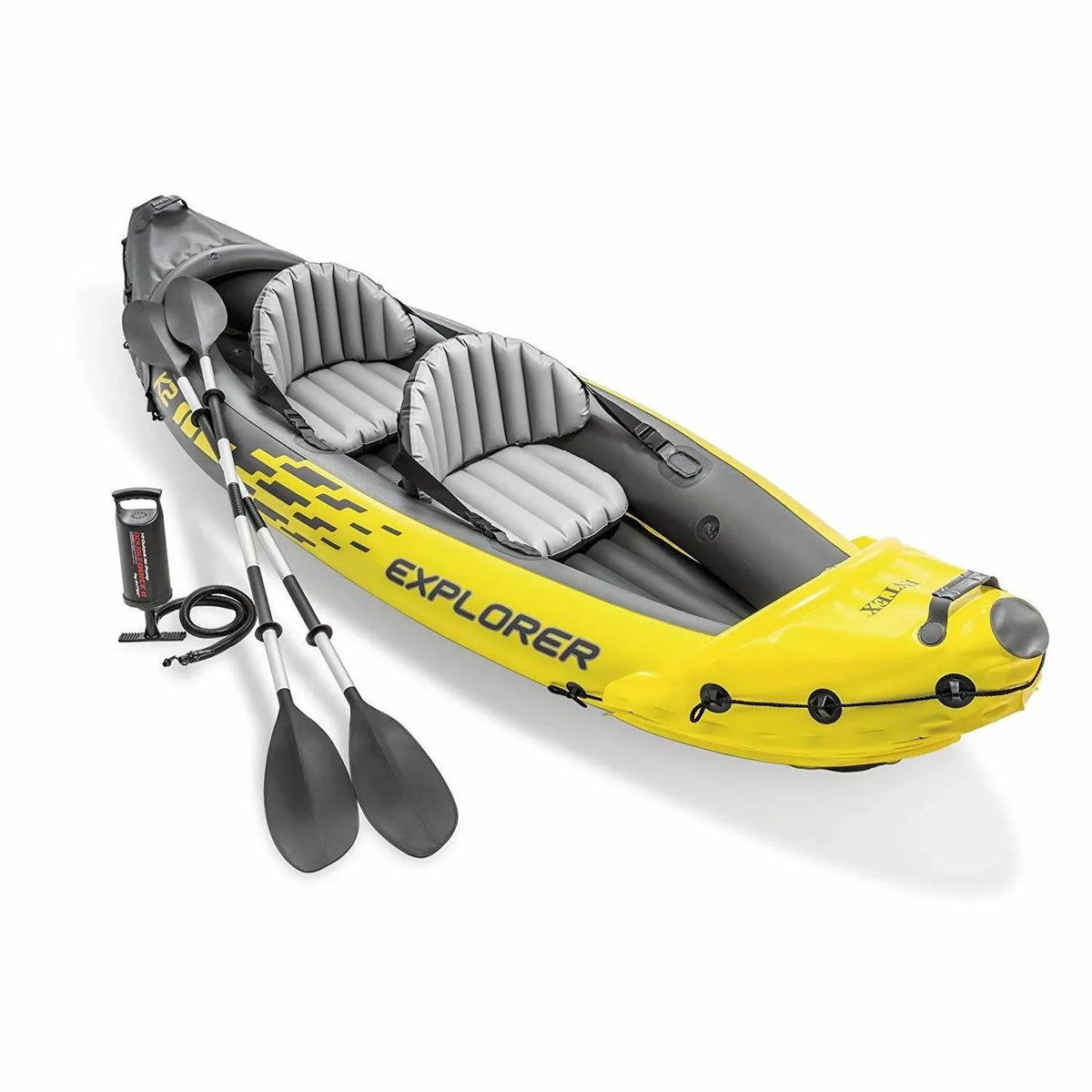 Intex Explorer K2 2-Person Inflatable Kayak With Oars And Pump And Challenger K1 1-Person Inflatable Kayak
