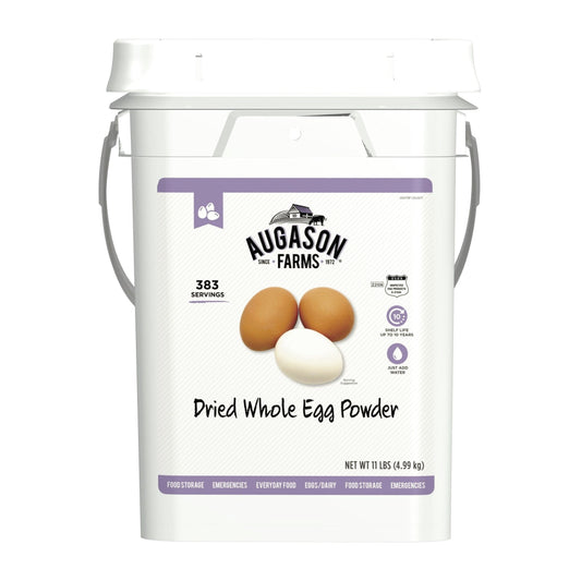Augason Farms Dried Whole Egg Powder, 11 lb Pail, 383 Servings