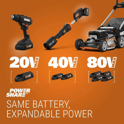 WORX 20V Cordless Trimmer & Edger, 12in Cutting Diameter, 2 Batteries - WG163