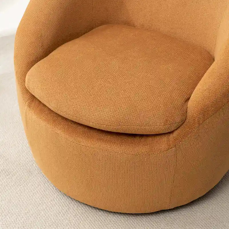Boucle Swivel Barrel Accent Chair With 360 Degree Rotation