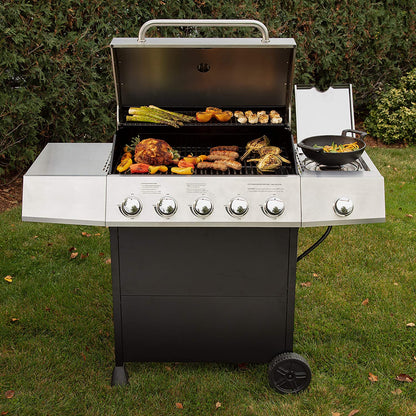 Cuisinart Five Burner Propane Gas Grill With Side Burner - CGG-8500