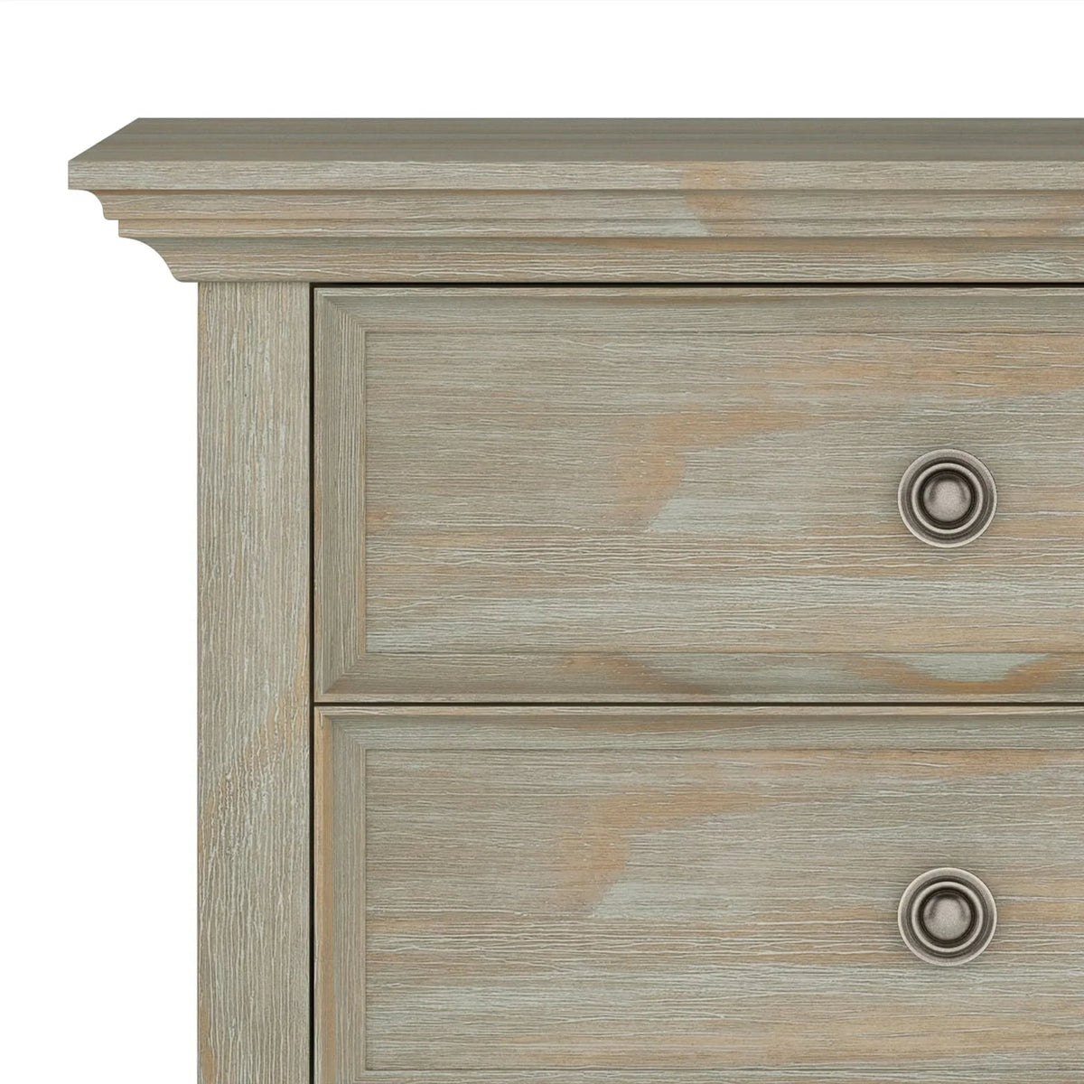 Solid Wood Nightstand With 2 Drawers And Open Shelf, 16 in D x 24 in W x 26 in H